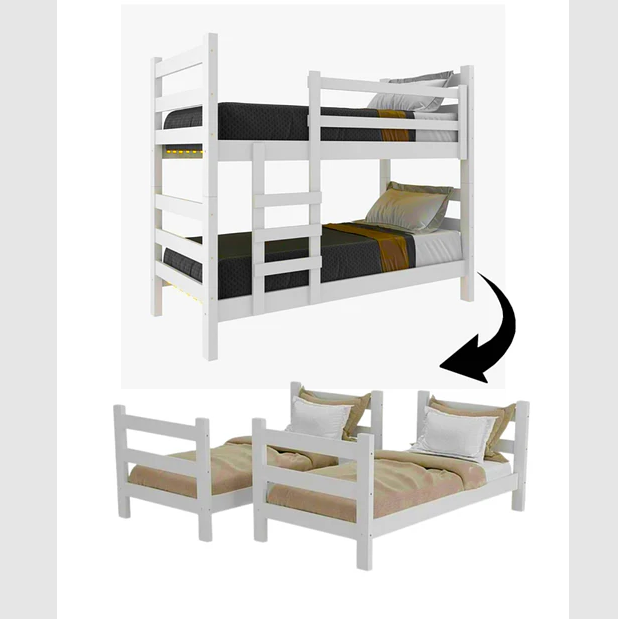 Camarote Litera Essenciale Cr Blanco Con Escalera-2