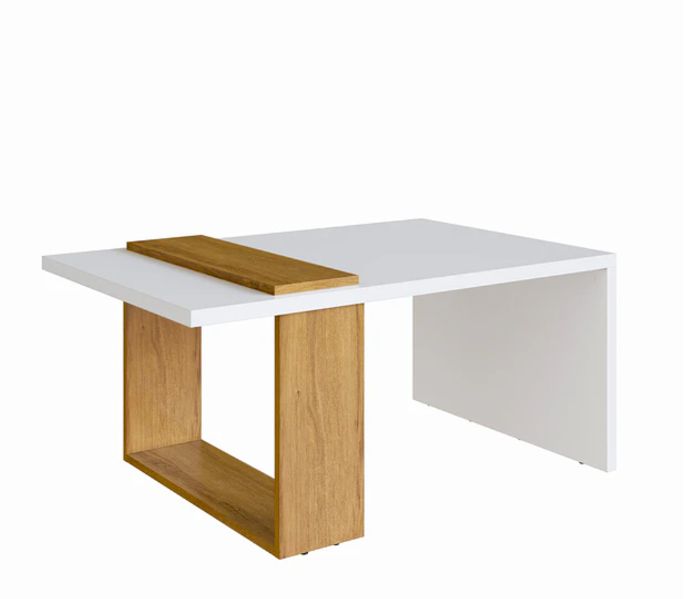 Mesa de Centro Nórdica Boho Blanco Miel -0