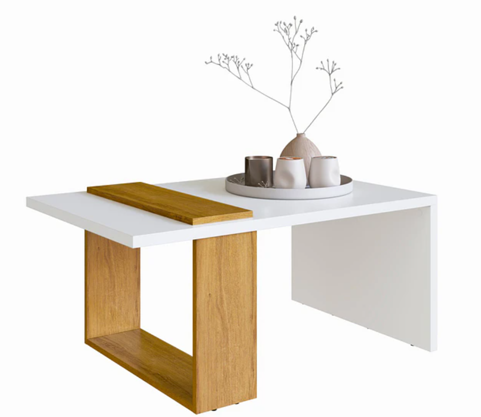 Mesa de Centro Nórdica Boho Blanco Miel -1