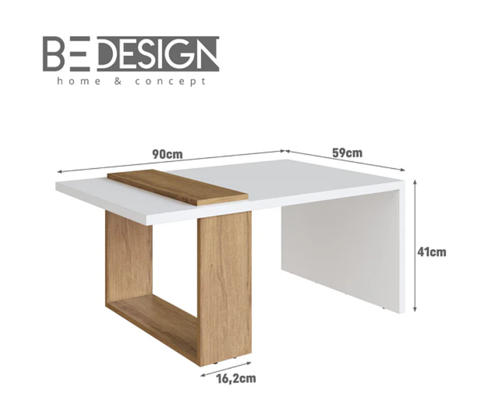 Mesa de Centro Nórdica Boho Blanco Miel -2