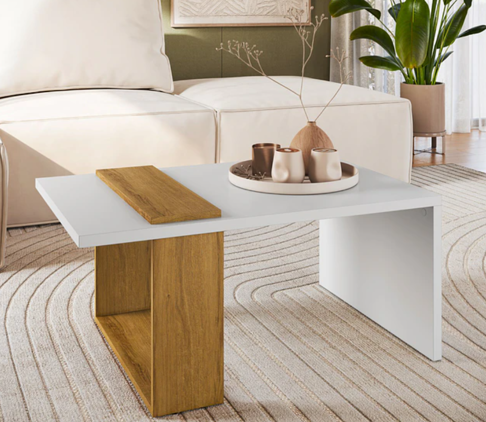 Mesa de Centro Nórdica Boho Blanco Miel -3