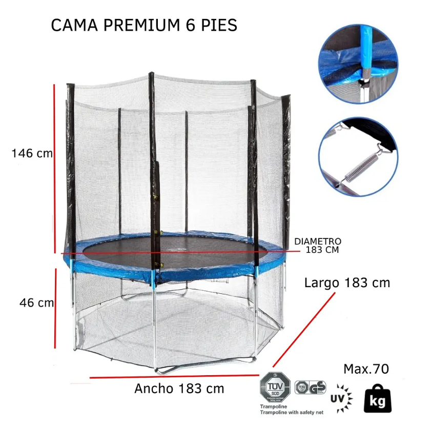 Cama Elastica 6 Pies 1.83 Mts-3