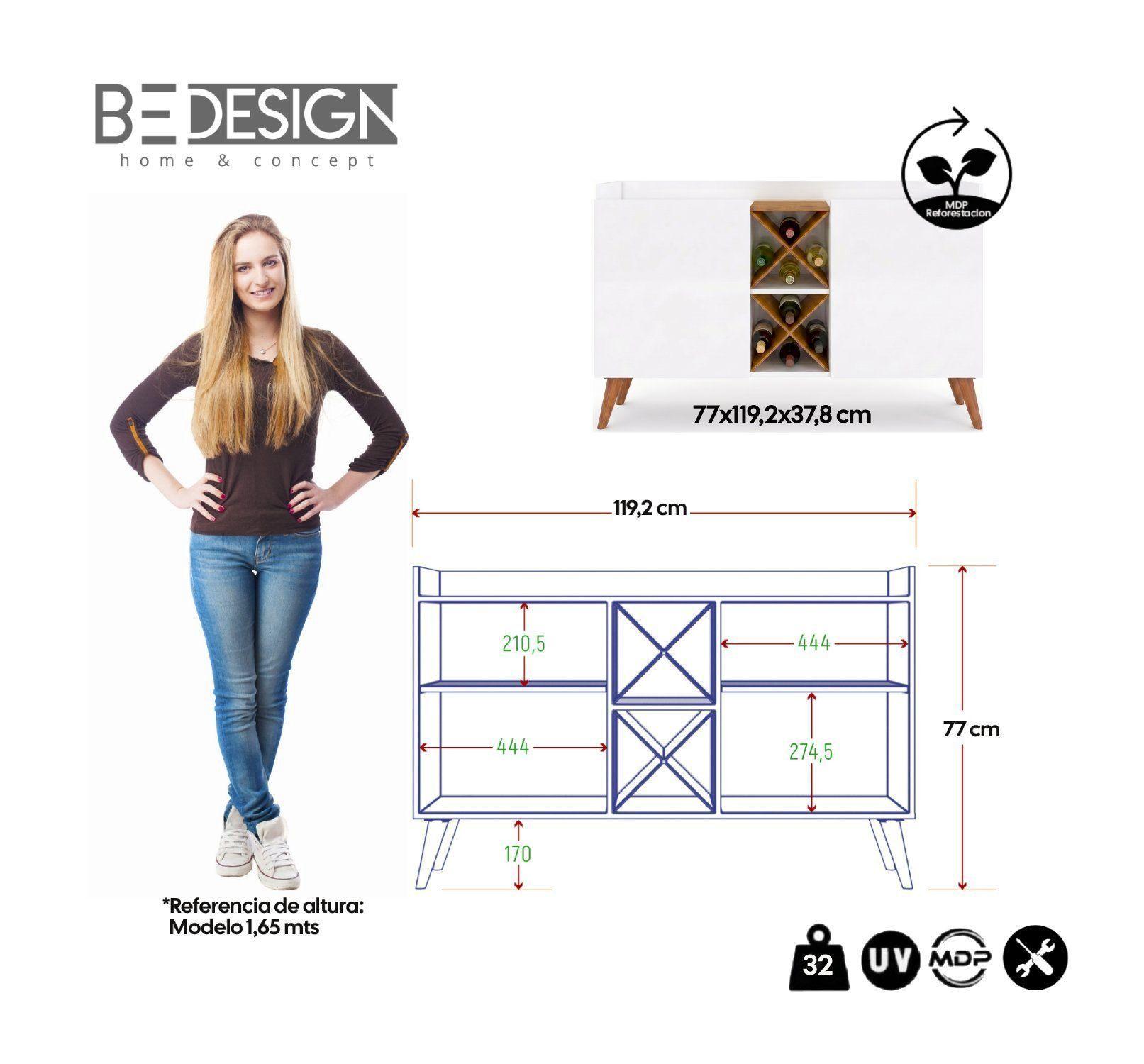 Mueble Buffet Aparador Bar Blanco-4