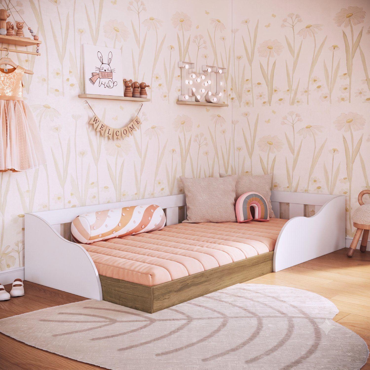 Cama Infantil 1 Plaza Montessori Memphis Kidscool Blanca -3