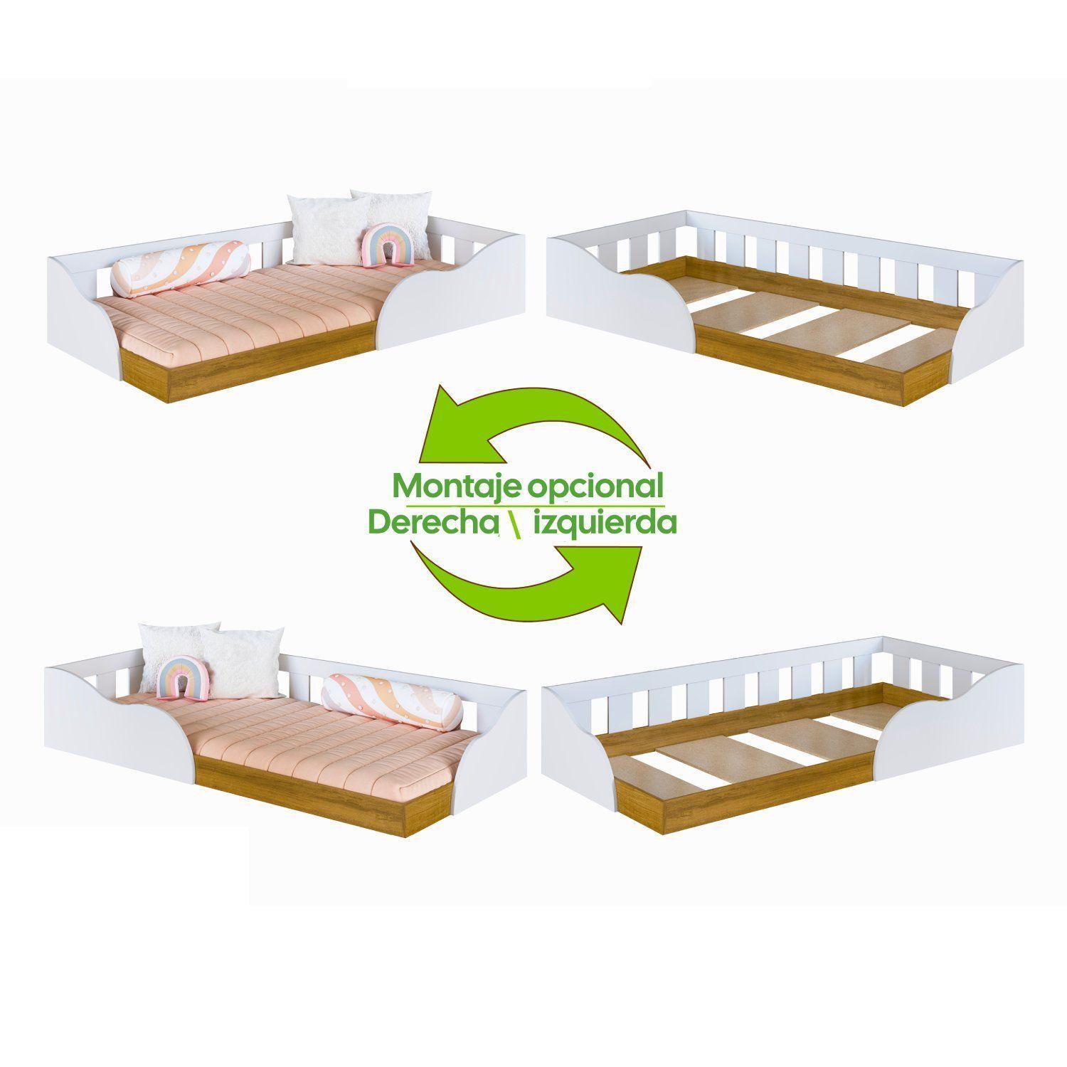 Cama Infantil 1 Plaza Montessori Memphis Kidscool Blanca -4