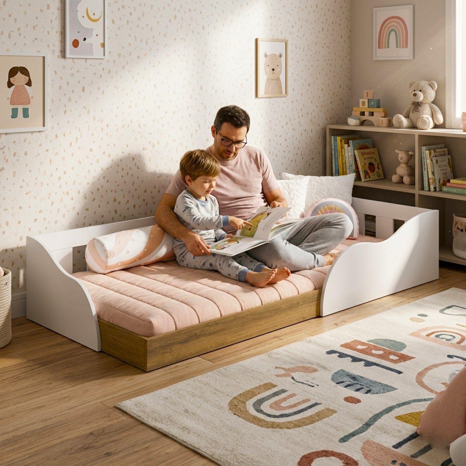 Cama Infantil 1 Plaza Montessori Memphis Kidscool Blanca -5
