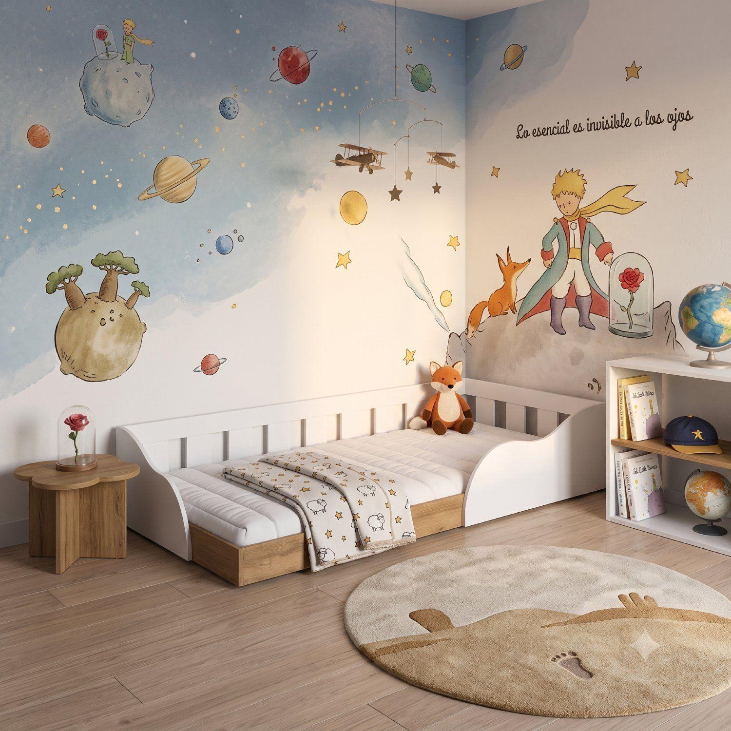 Cama Infantil 1 Plaza Montessori Memphis Kidscool Blanca -6