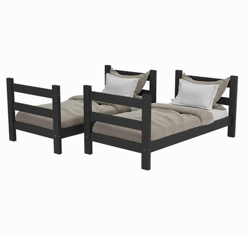 Camarote Litera Essenciale Cr Negro Con Escalera-3