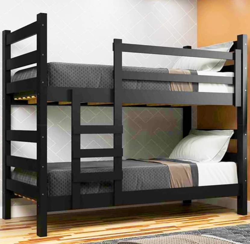 Camarote Litera Essenciale Cr Negro Con Escalera-5