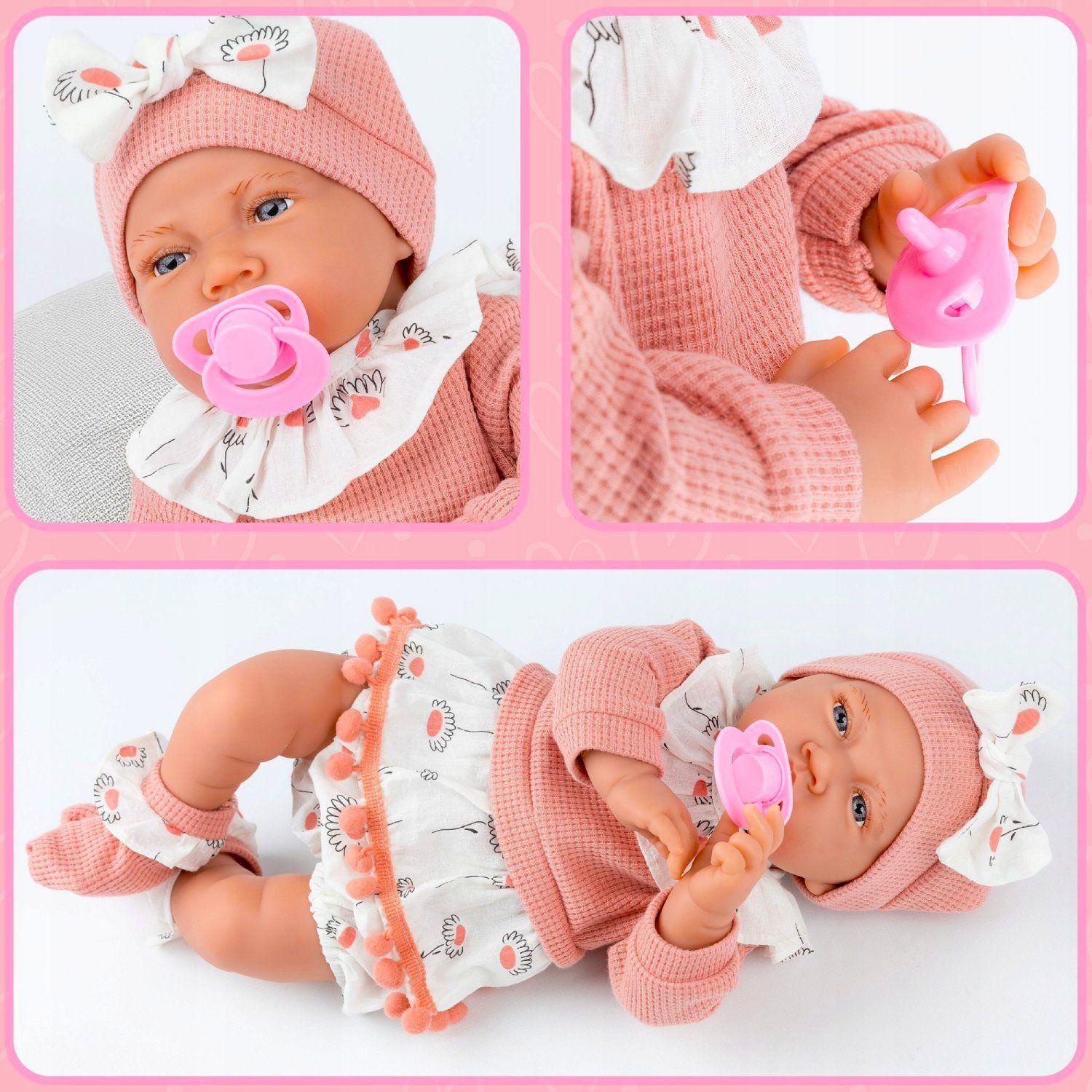 Muñeca Bebé Realista 40cm Con 12 Sonidos De Apego Rosado-2
