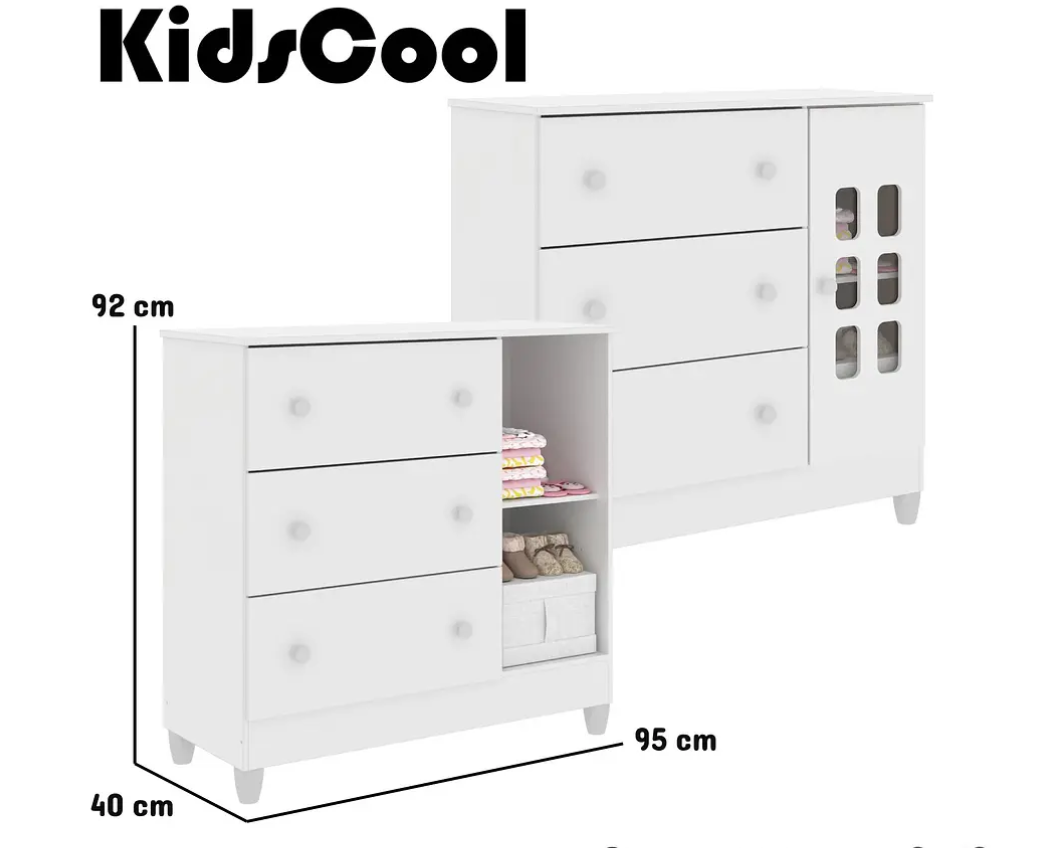 COMODA MARIA 4 CAJONES CON PUERTA BLANCA-2