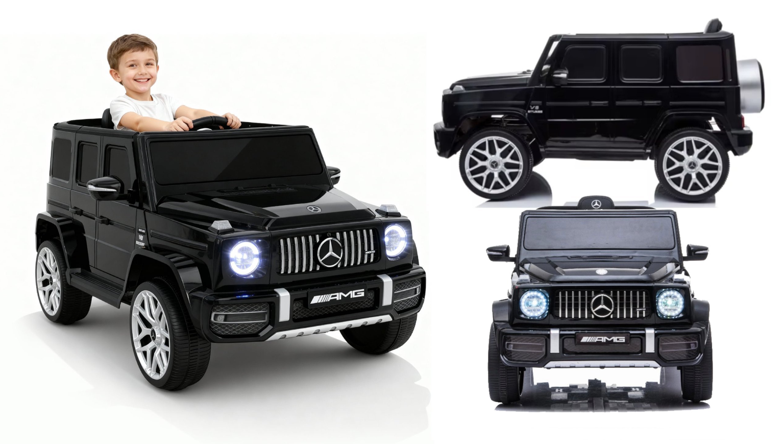 AUTO A BATERIA JEEP MERCEDES G63 NEGRO-2