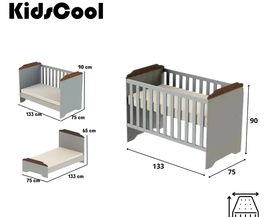Cuna 3 Funciones Blanco/Cafe Miel-6