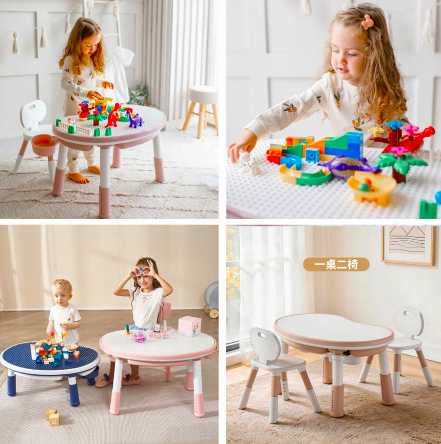 Mesa Escritorio Infantil Rosada Con Silla y Altura Regulable-3