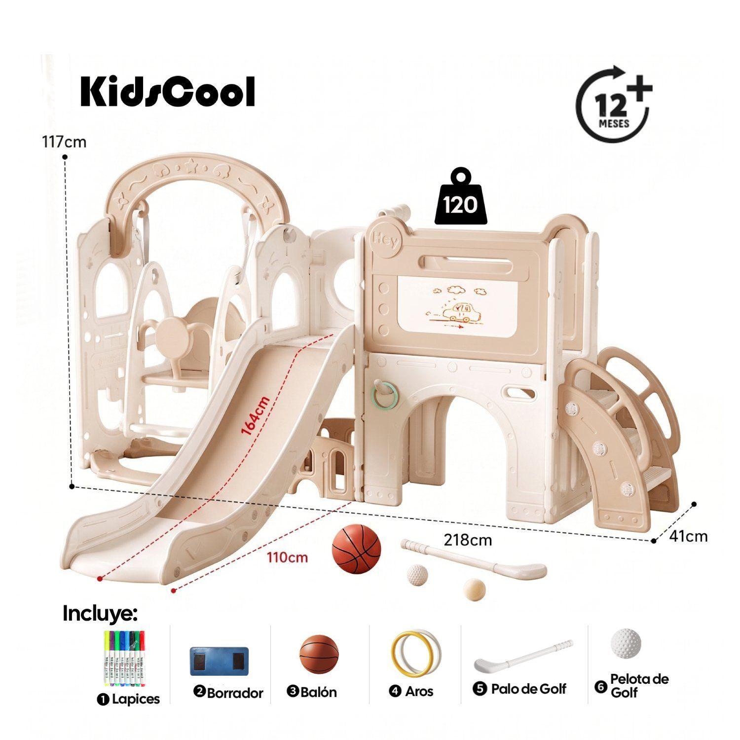 Resbalín Columpio Centro De Juegos 9 en 1 Kidscool Blanco -7