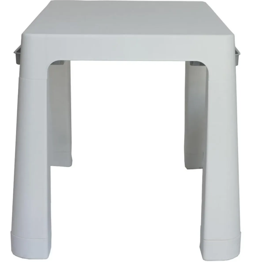 Juego De Mesa Blanca Multifuncional + 2 Sillas Grises-2