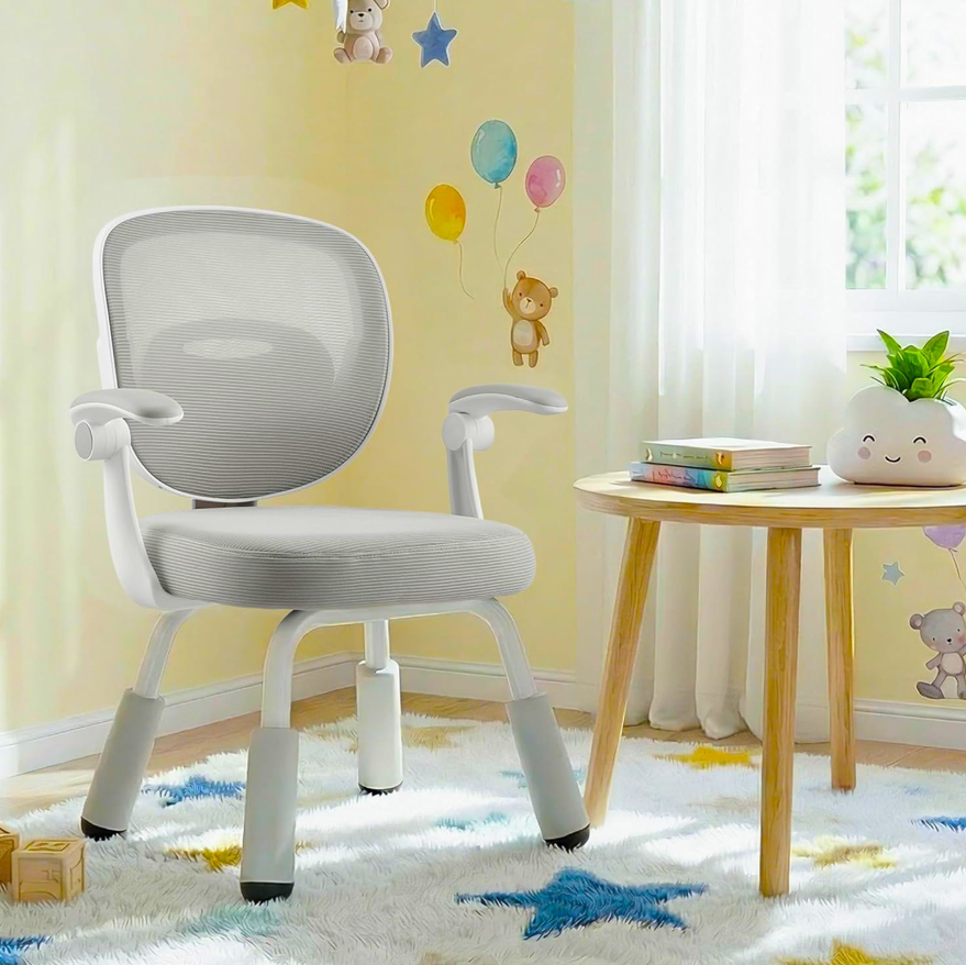 Silla Escritorio Ergonómica Infantil Gris-4