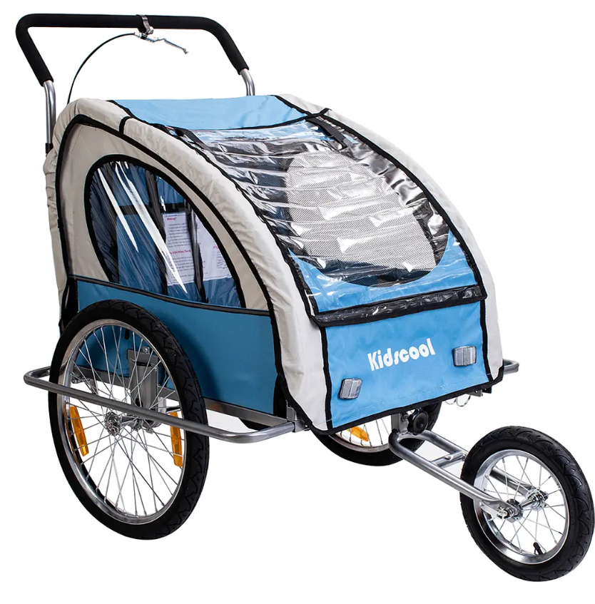 CARRITO TIPO COCHE CON TRAILER AZUL-2