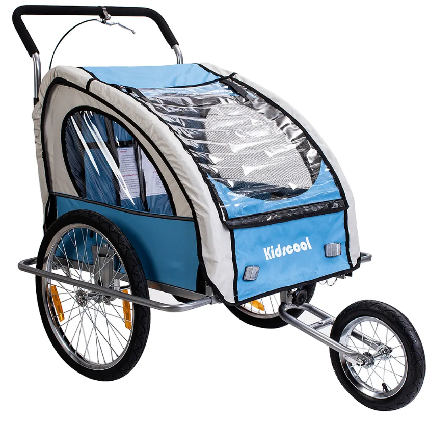 CARRITO TIPO COCHE CON TRAILER AZUL-4