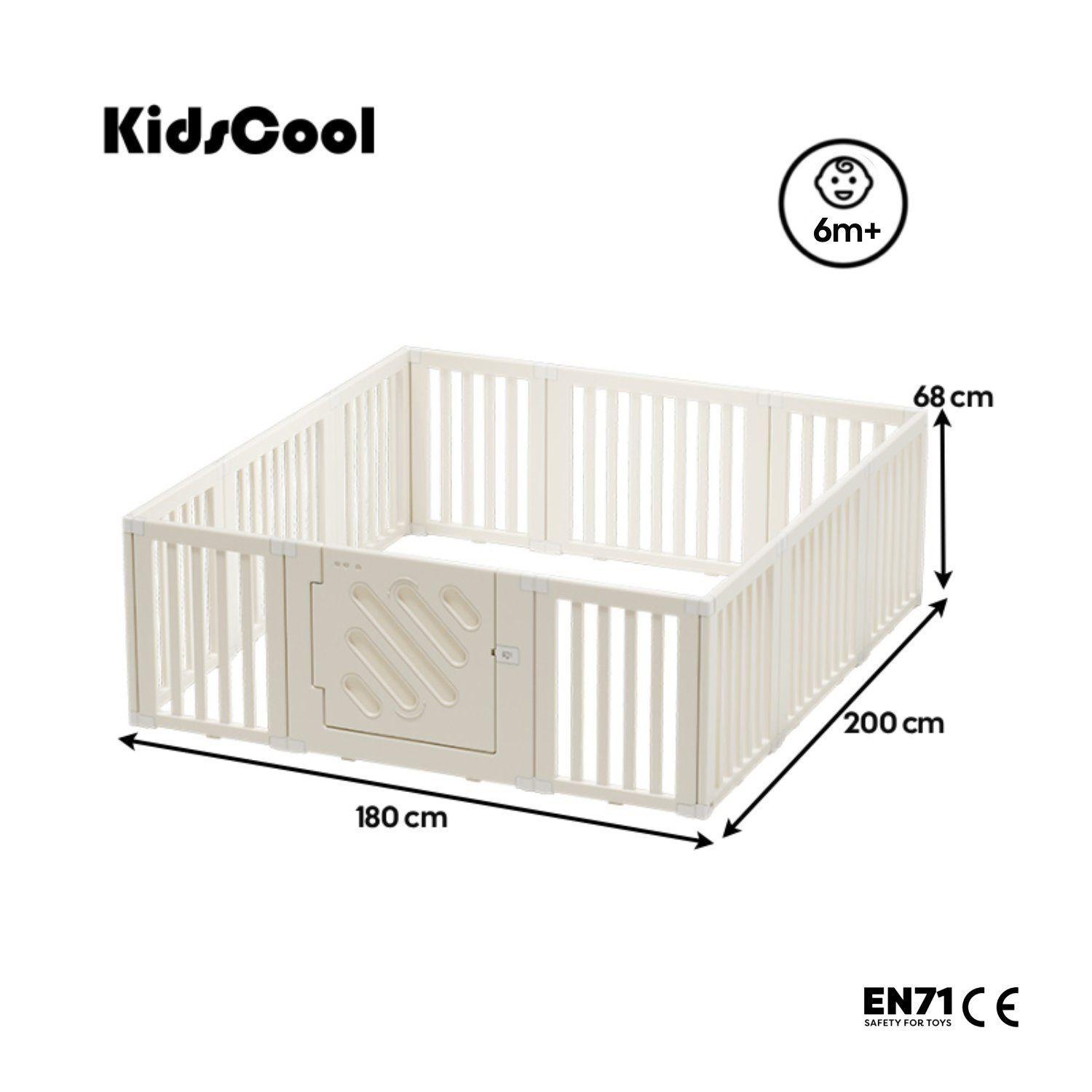 Corral De Juegos Infantil Kidscool Estilo Nórdico Modular Blanco Crema-5