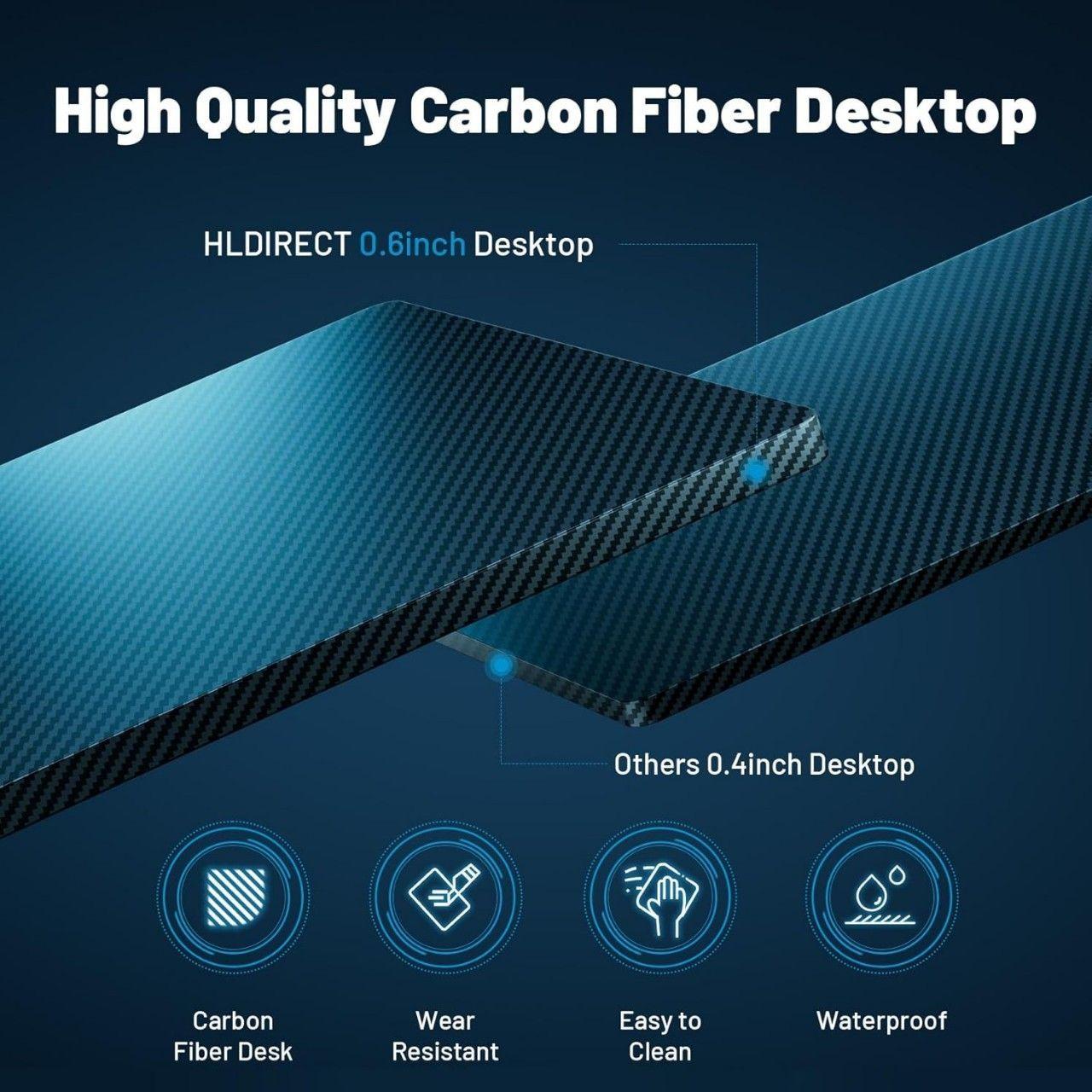 Escritorio Gamer En L Be Design con Luces LED y Cubierta Carbono Negro -5