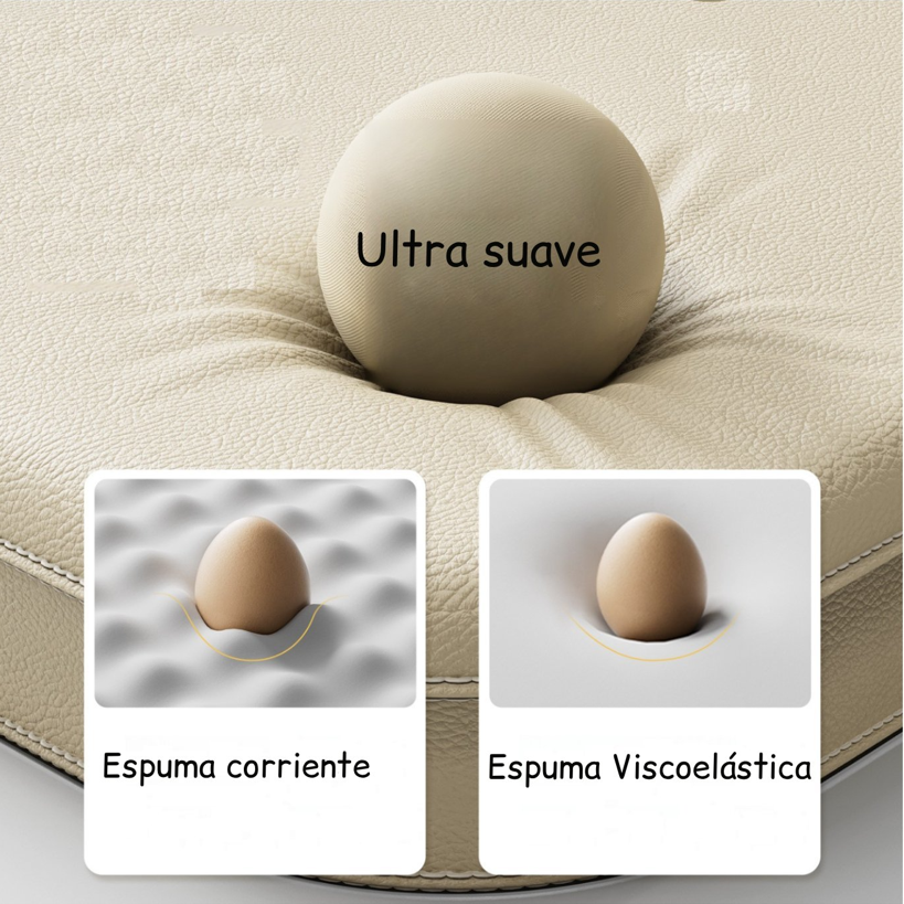 Cama Sofá de Perro 4 Estaciones Impermeable Eco cuero Beige Talla M hasta 25 kg-4