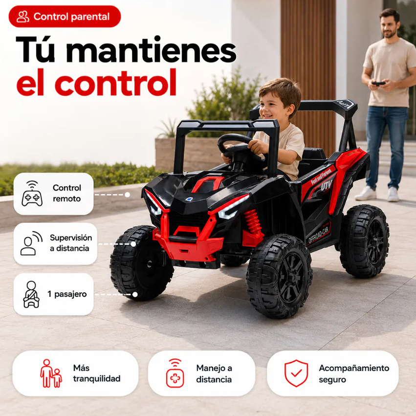 Auto A Batería Buggy Negro 4x2 12V Kidscool Control Remoto y Balanceo-4