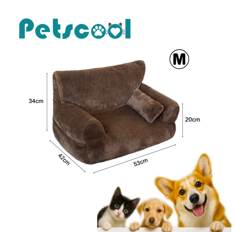 Cama Sofá Antiestrés Perro y Gato M Café Lavable-4
