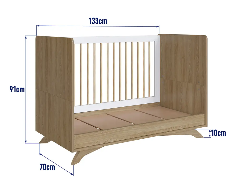 Cuna Affeto 3 Funciones Blanco / Miel-4