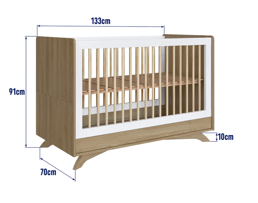 Cuna Affeto 3 Funciones Blanco / Miel-5