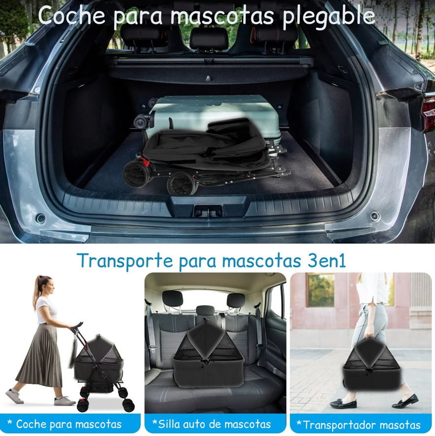 Coche Para Mascotas Plegable Desmontable -4