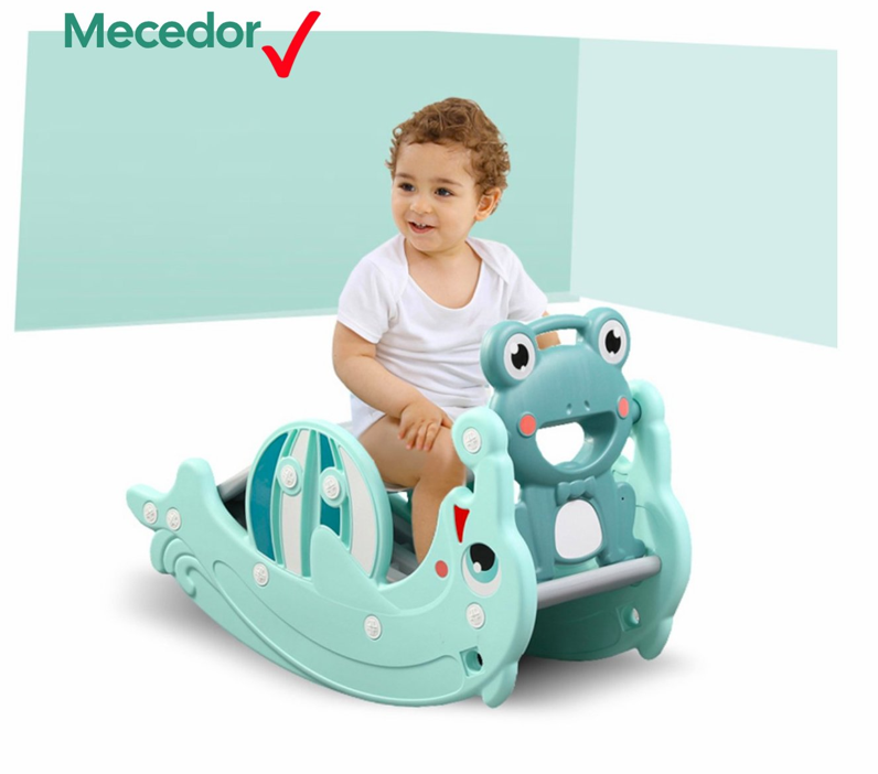 Resbalín Mecedor Infantil Delfín 2 Funciones Kidscool Verde Menta-5