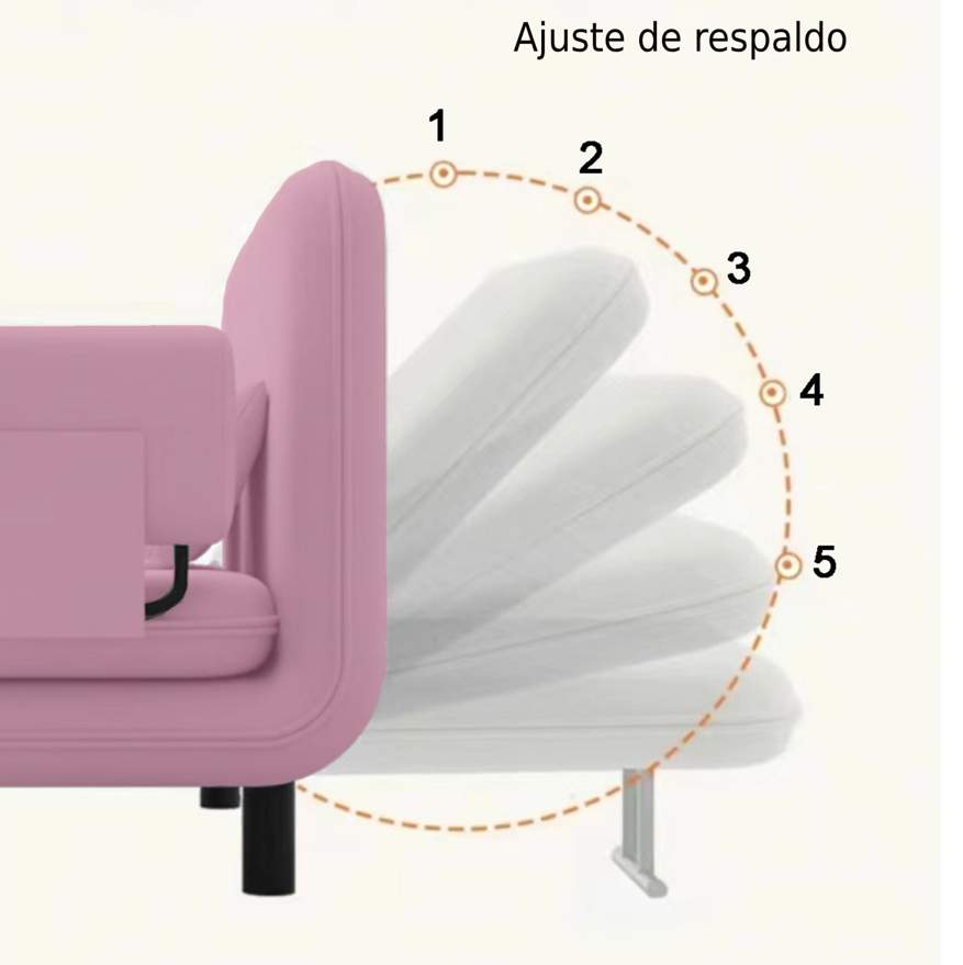 SOFA /MINI CAMA INFANTIL ROSADO 80CM-2