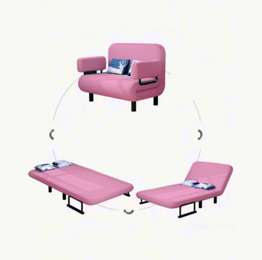 SOFA /MINI CAMA INFANTIL ROSADO 80CM-3