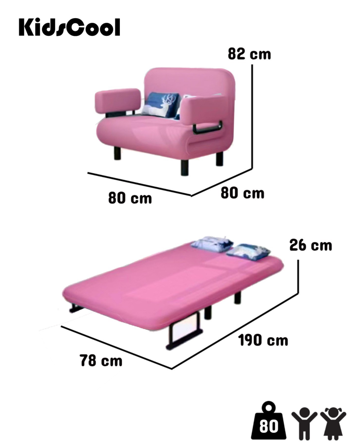 SOFA /MINI CAMA INFANTIL ROSADO 80CM-4