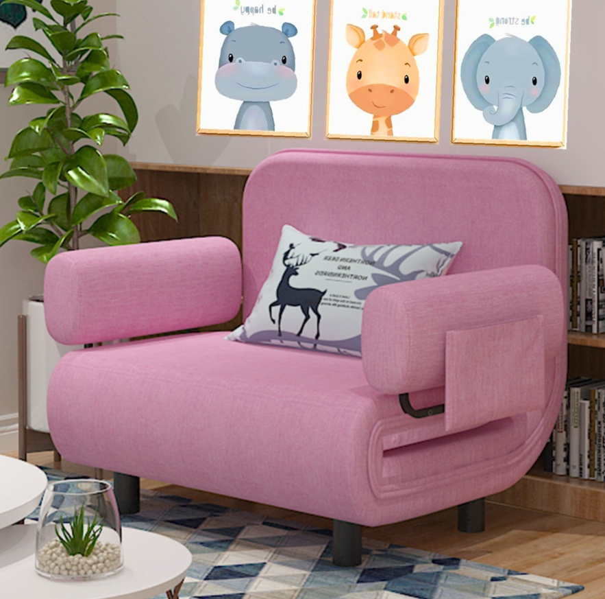 SOFA /MINI CAMA INFANTIL ROSADO 80CM-6