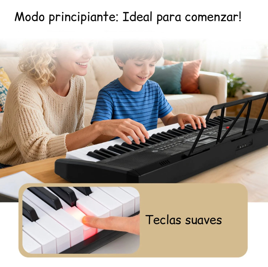 Teclado Electrónico Portátil Negro 61 Teclas Principiantes Desde 3 años -2