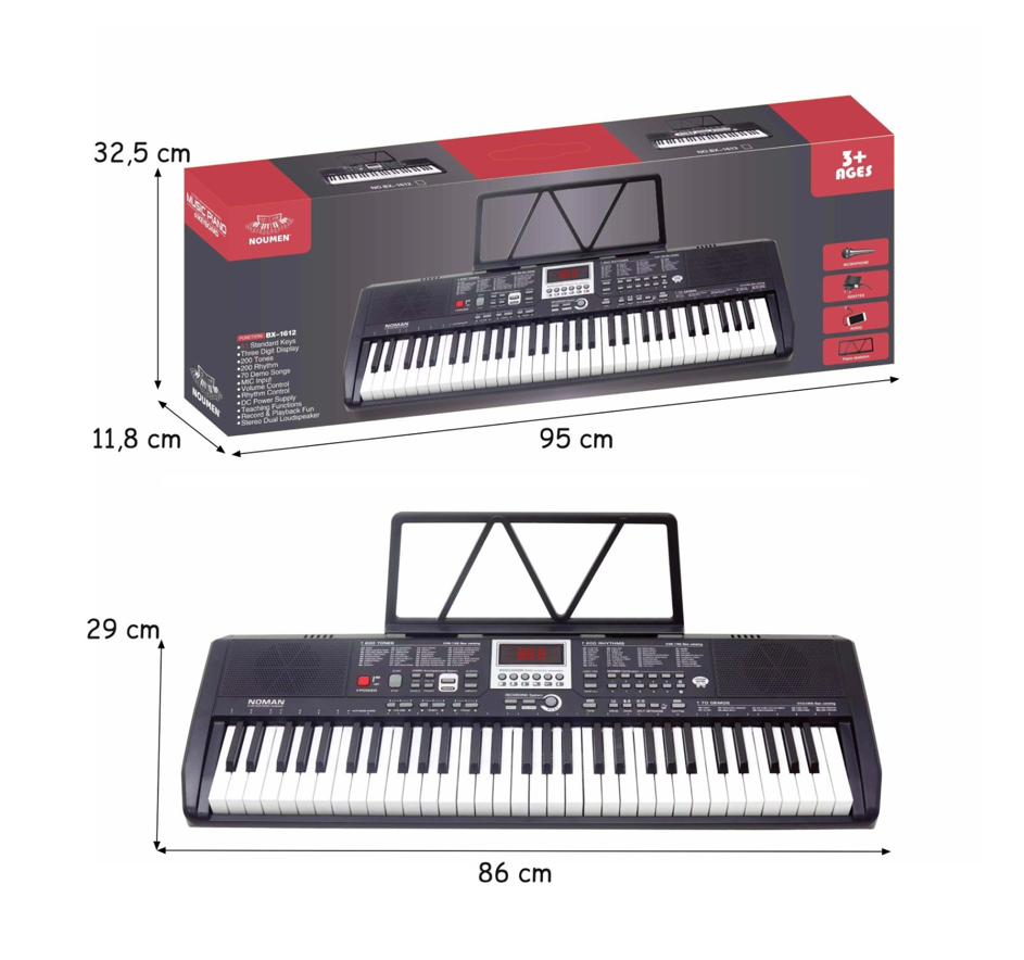 Teclado Electrónico Portátil Negro 61 Teclas Principiantes Desde 3 años -4