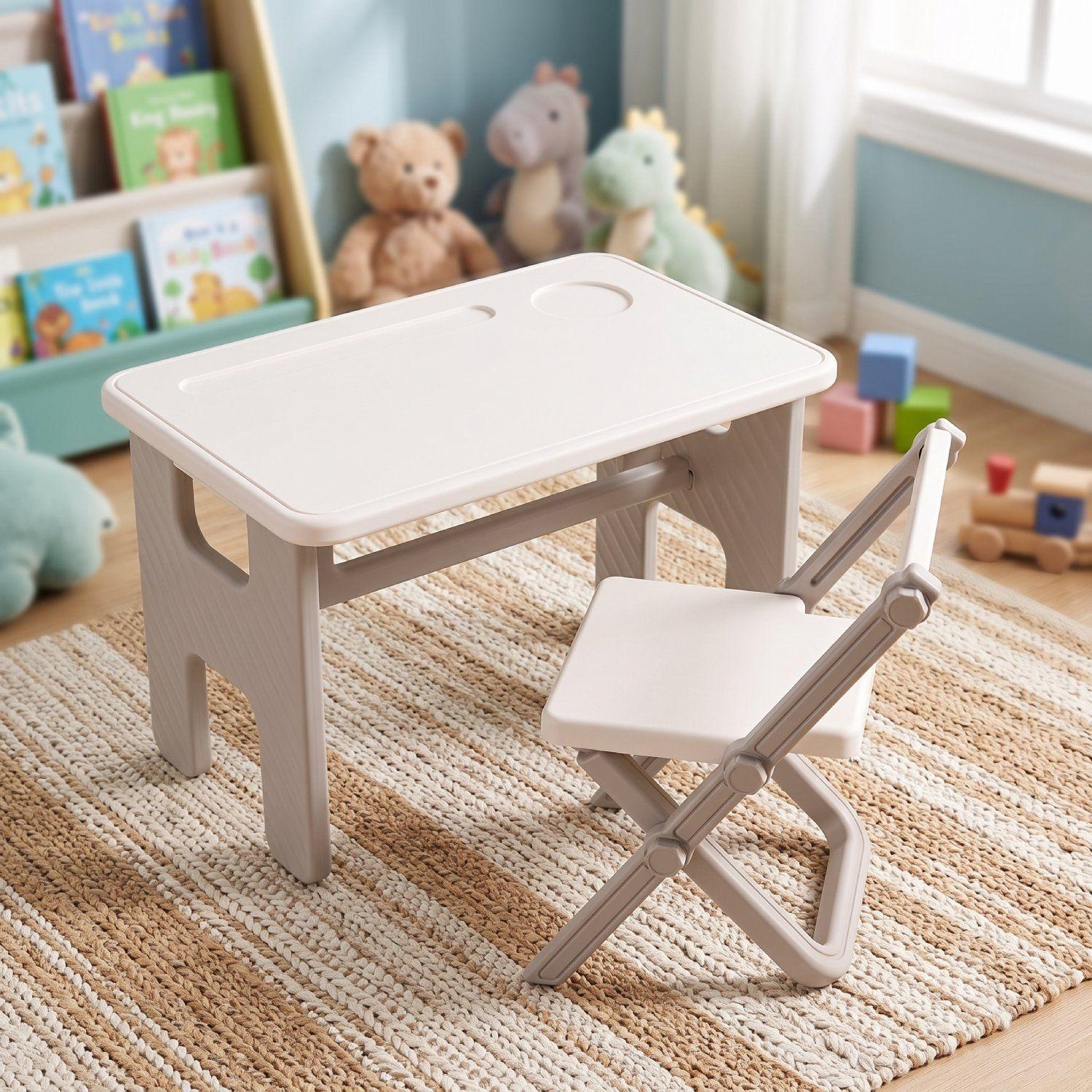 Mesa y Silla Infantil Doblemente Plegable Kidscool Estilo Nórdico-1