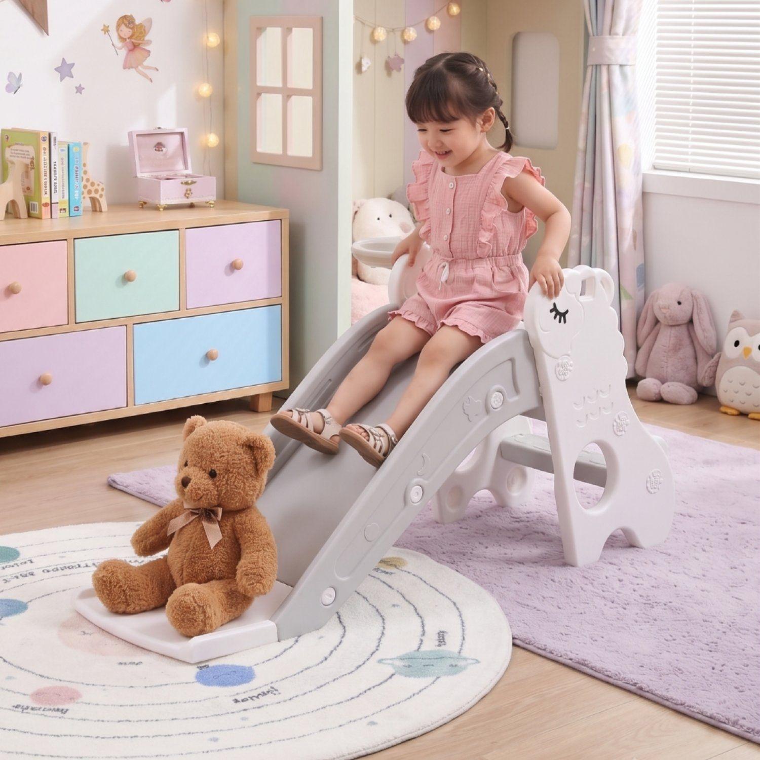 Resbalín Infantil Plegable Kidscool Centro De Juegos Crudo Gris-3