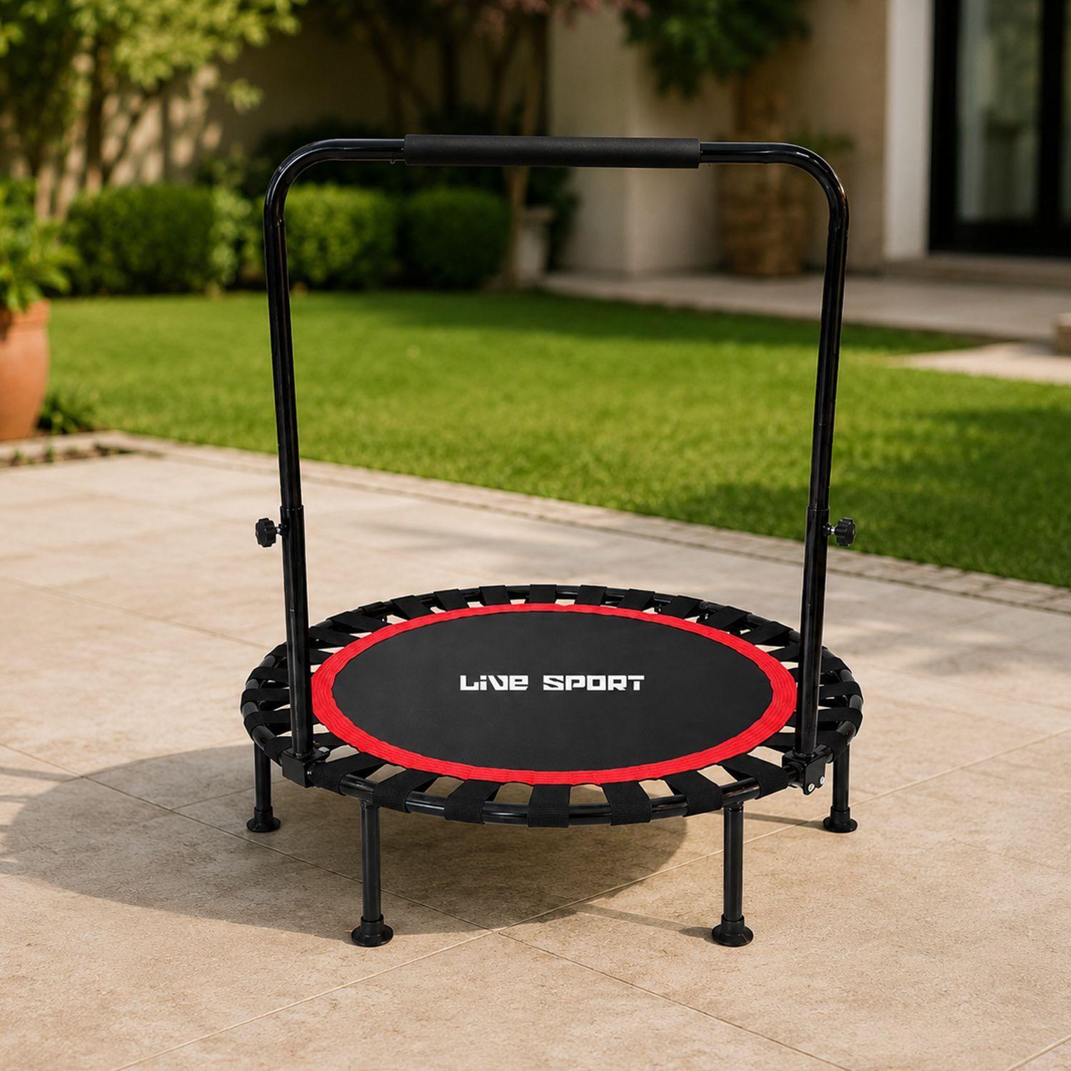 Trampolín Fitness 100 cm Con Manillar En U Plegable Live Sport -1