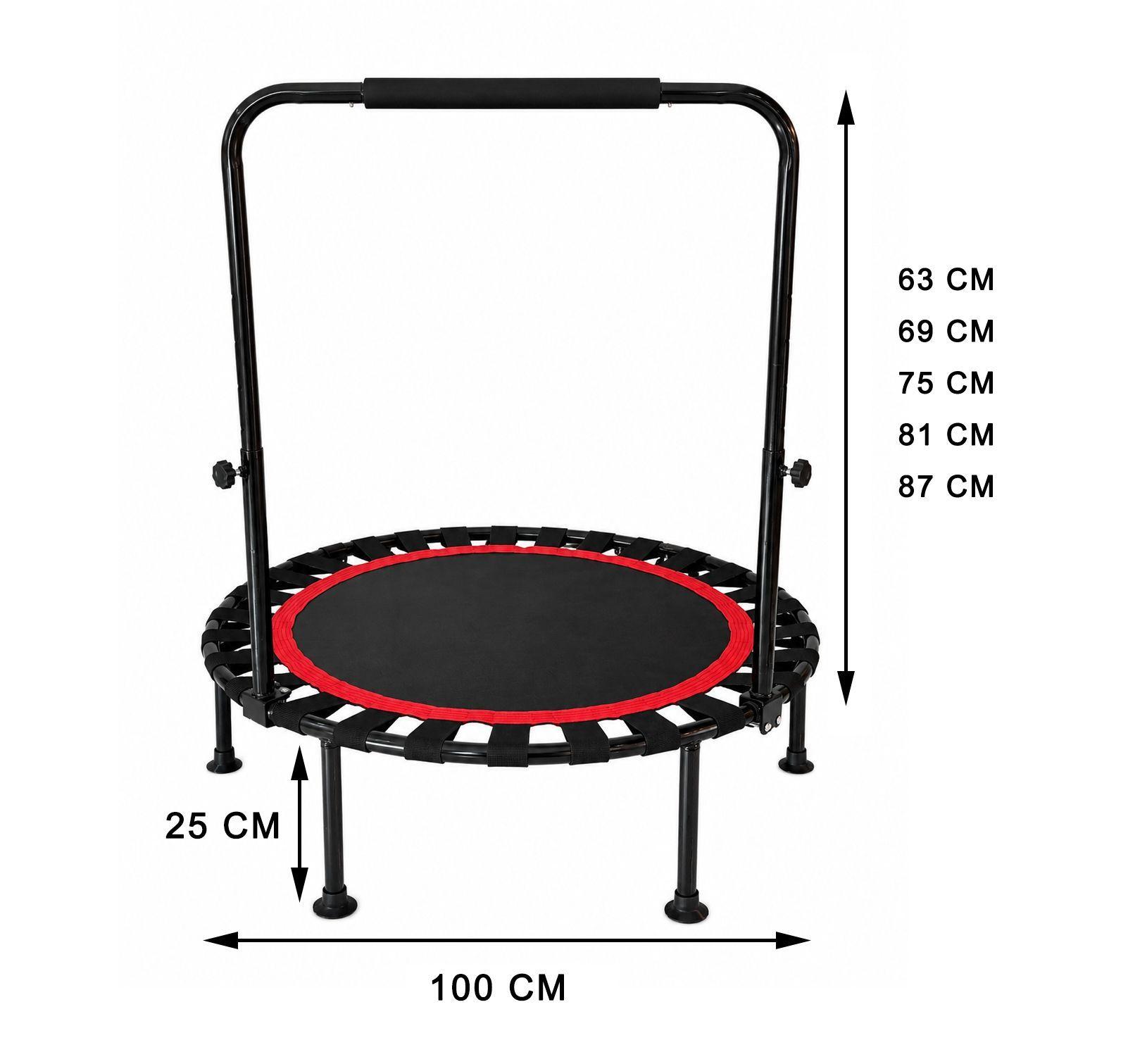Trampolín Fitness 100 cm Con Manillar En U Plegable Live Sport -5
