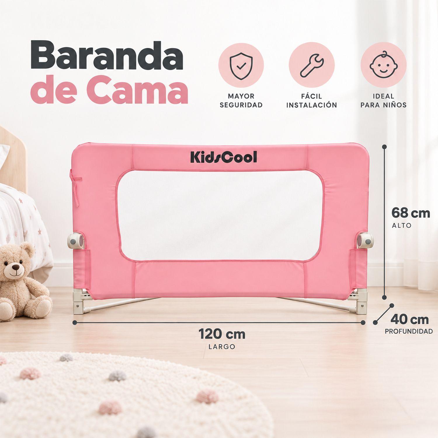  Baranda De Cama Protección Niños 1.2M Abatible Kidscool-3