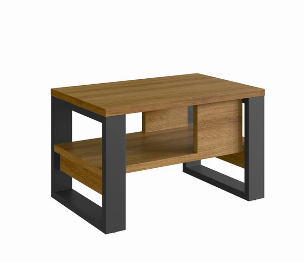 Mesa de Centro Moderna Industrial Madera Grafito-0