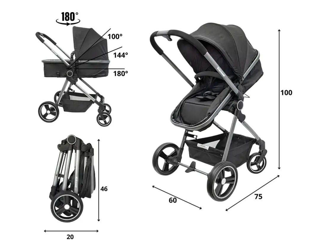 Coche Cuna City Compact Negro-6