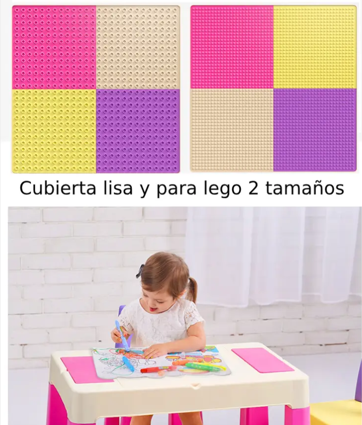 JUEGO DE MESA + 2 SILLAS ROSADO               -2