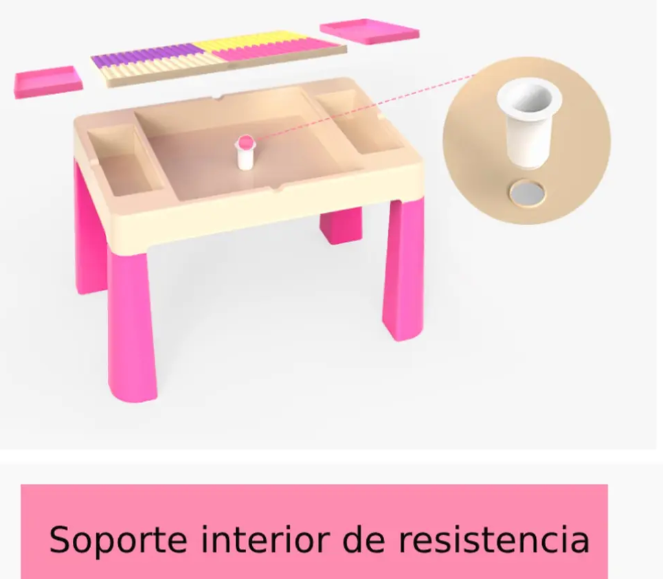 JUEGO DE MESA + 2 SILLAS ROSADO               -3