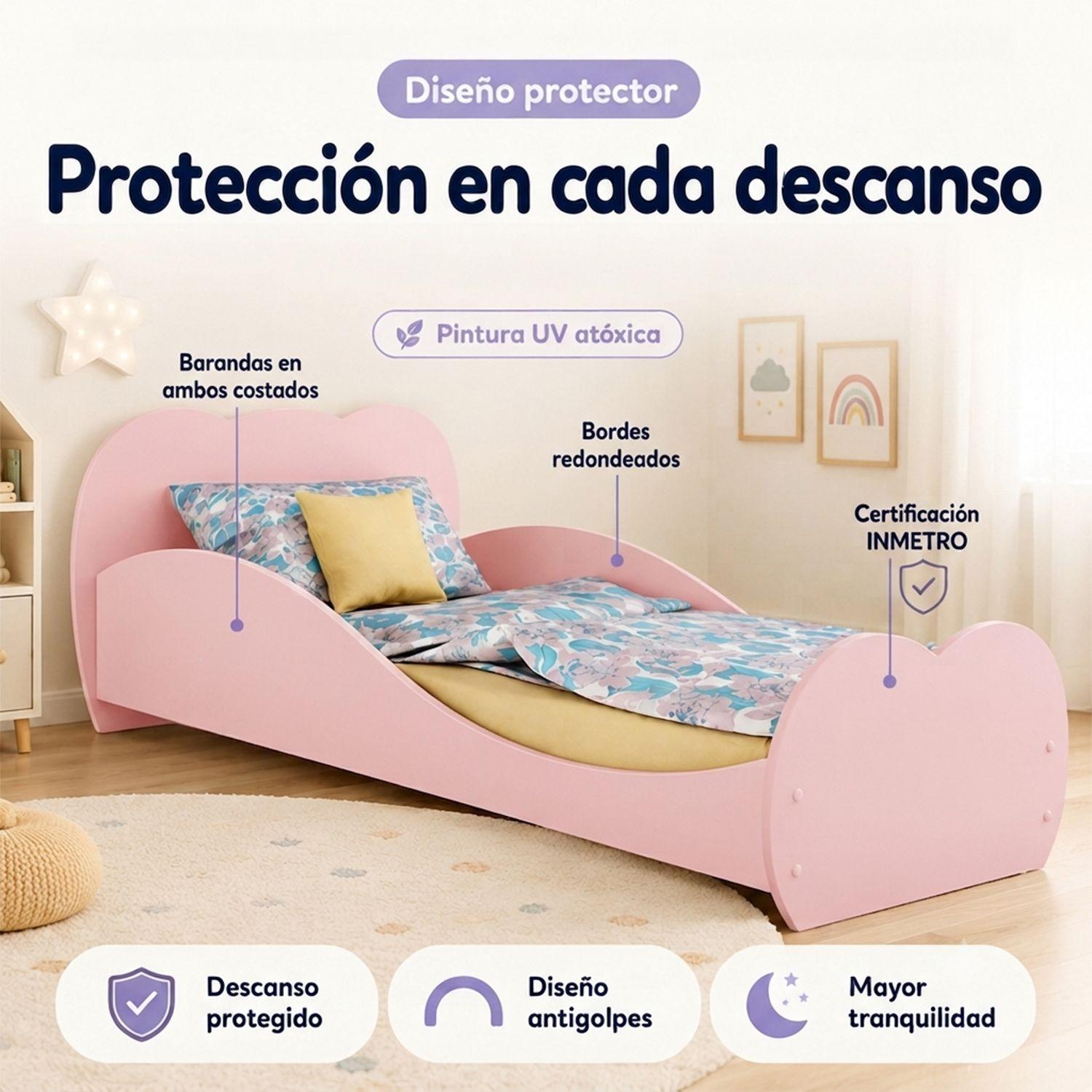 Mini Cama Nube Rosada Premium-2