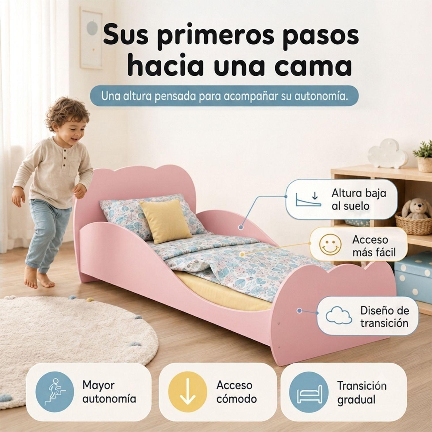 Mini Cama Nube Rosada Premium-3