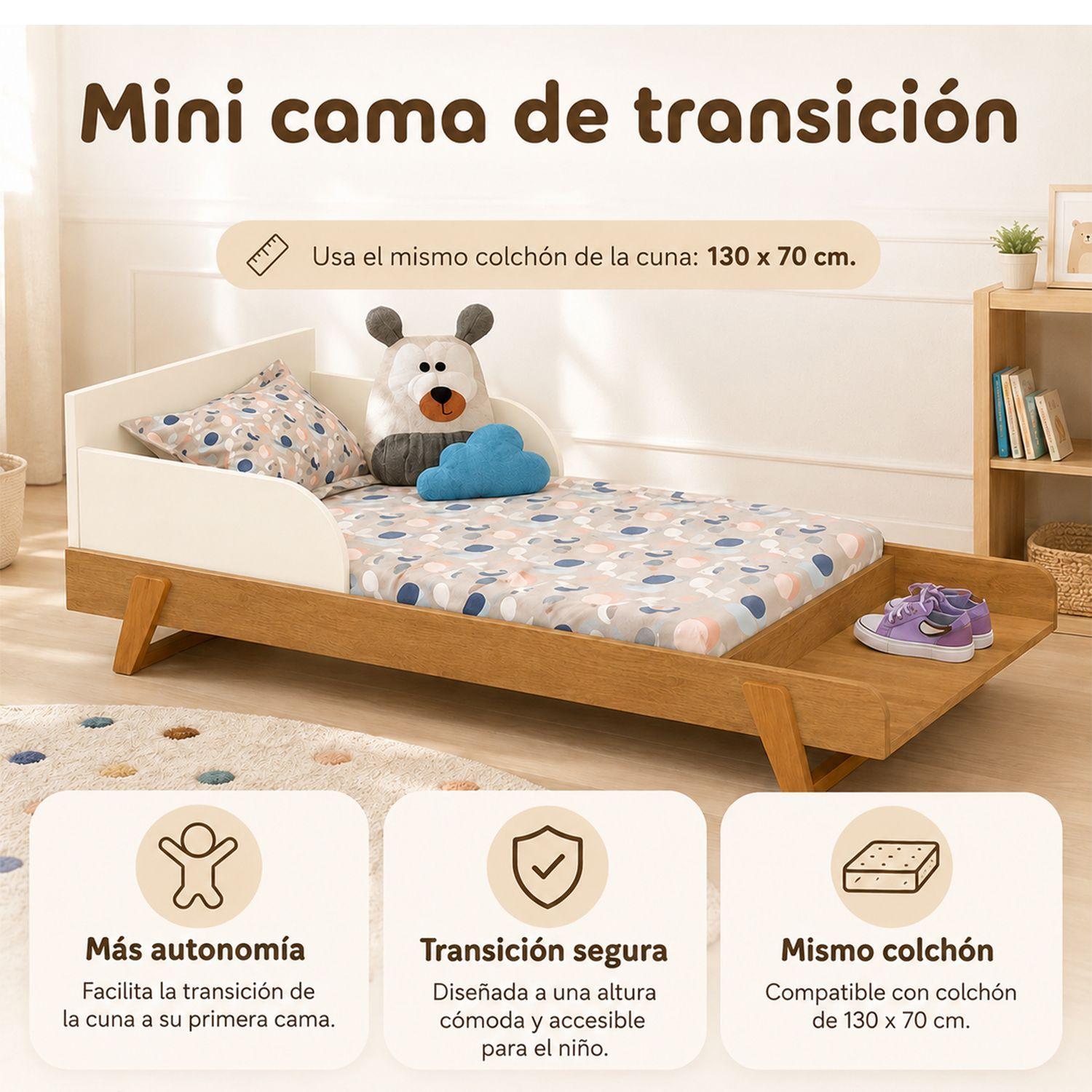 Cuna Multifuncional Bebé Con Cómoda Maxx Miel Beige Eco Wood-4